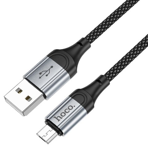 USB кабель Hoco X102, USB тип-A, micro-USB тип-B, 100 см, 2,4 А, чорний, в нейлоновому обплетенні, #6942007608763 Прев'ю 2