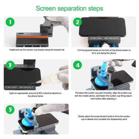 Soporte RELIFE RL-601S Plus, Para reparar dispositivos móviles, universal, 360° Vista previa  2