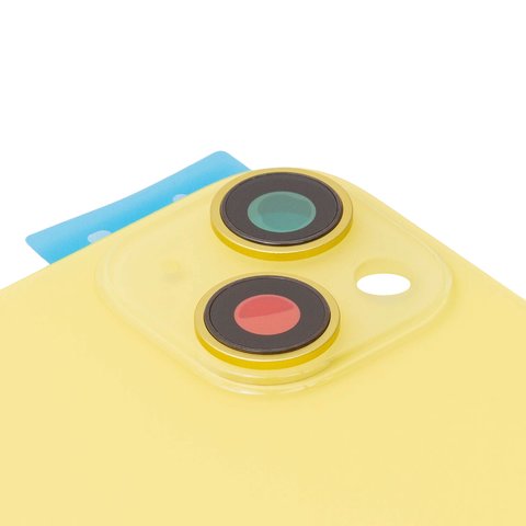 Задняя панель корпуса для iPhone 14 Plus, желтая, со стеклом камеры, Original (PRC), yellow Превью 1