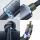 Cable USB Baseus Crystal Shine Series, USB tipo C, Lightning, 200 cm, 20 W, negro, con revestimiento de nylon, #CAJY000301 Vista previa  1
