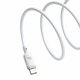 USB кабель Baseus Silky, 2xUSB тип-C, 100 см, 100 Вт, белый, силиконовый, #P10377704213-00 Превью 1