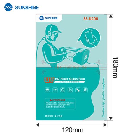 Protective Film Sunshine SS-U200 , (with UV lamp, Pet Soft, HD, UV curing, 25 pcs, 180 mm, 120 mm, 180 µm) Preview 1