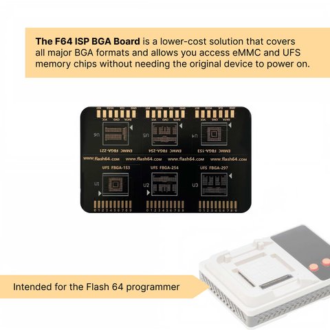 Flash 64 BGA ISP Board for eMMC / UFS Memory Chips Preview 3