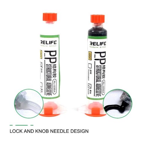 Adhesivo RELIFE RL-035A, poliuretano, negro, para pegar tapas traseras, para marcos de pantalla, 10 ml Vista previa  1