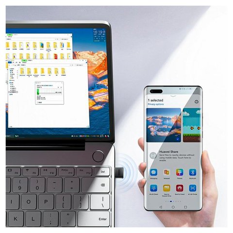 Bluetooth адаптер Baseus BA04, USB тип-A, черный, bluetooth 5.0, #ZJBA000001 Превью 1