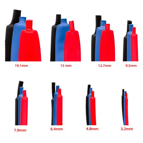 Термозбіжна трубка, 1 м, 12,7 мм, синя, з клеєм Прев'ю 1