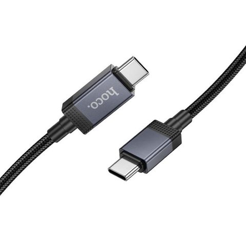 USB кабель Hoco X118, 2xUSB тип-C, 100 см, 60 Вт, чорний, з цифровим індикатором зарядки, в нейлоновому обплетенні, #6942007655095 Прев'ю 2